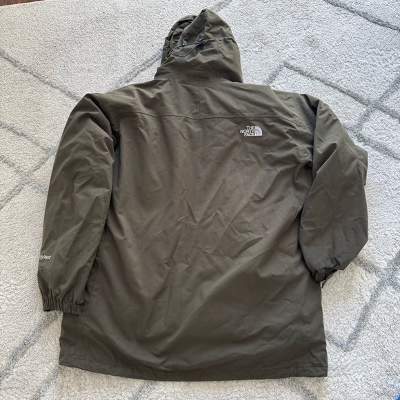 THE NORTH FACE 550 Hyvent Dark Green Parka Jacket inner gray puffer coat XXXL - Picture 2 of 12